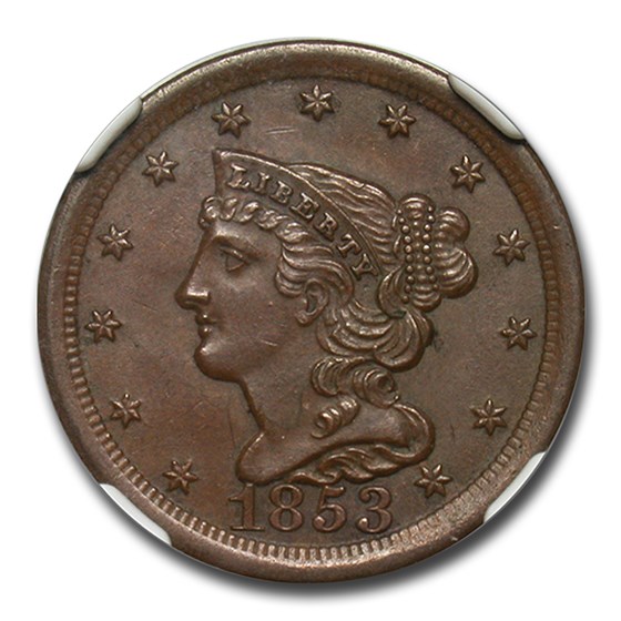 1853 Half Cent MS-64 NGC (Brown) 1853 Half Cent MS-64 NGC (Brown)